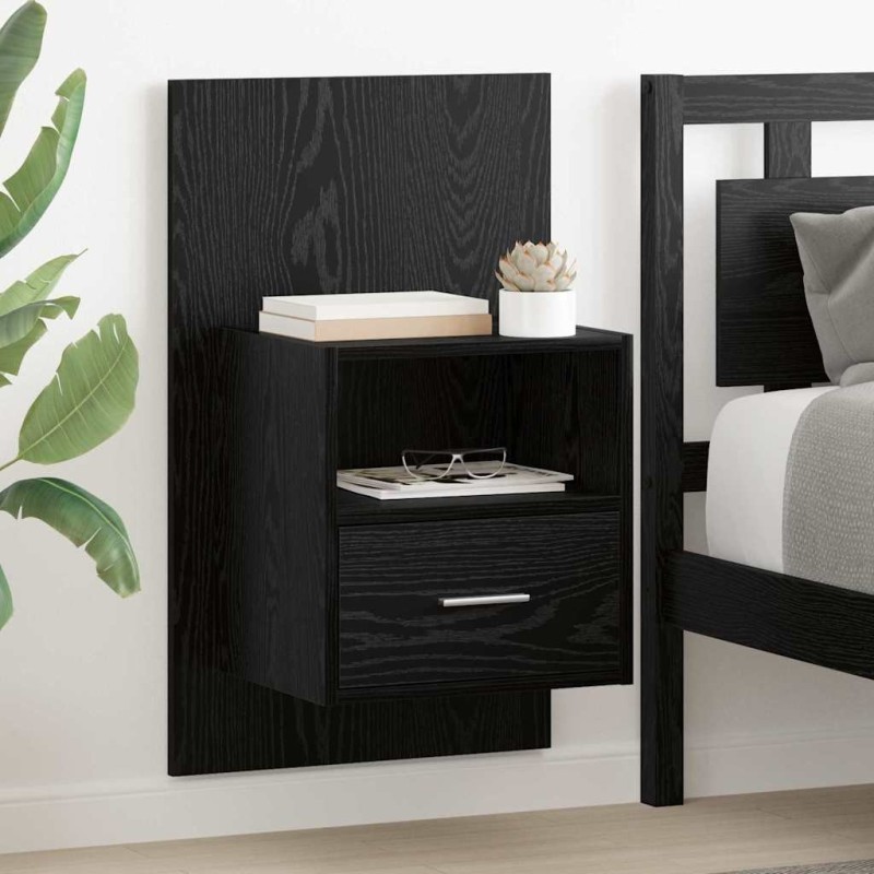 Cabinet de chevet avec tiroir 2 pcs Chêne noir 50 x 32.5 x 80cm 630925630925