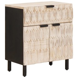 Cabinet de chevet Blanc 50 x 33 x 60 cm Bois de mangue massif 630926630926