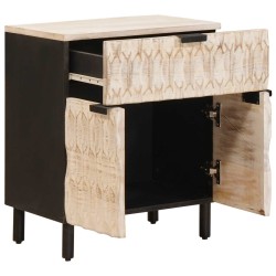 Cabinet de chevet Blanc 50 x 33 x 60 cm Bois de mangue massif 630926630926