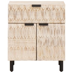 Cabinet de chevet Blanc 50 x 33 x 60 cm Bois de mangue massif 630926630926