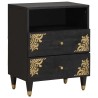 Cabinet de chevet Noir 50 x 33 x 62 cm Bois de mangue massif 630928630928