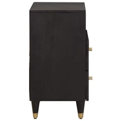 Cabinet de chevet Noir 50 x 33 x 62 cm Bois de mangue massif 630928630928