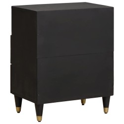 Cabinet de chevet Noir 50 x 33 x 62 cm Bois de mangue massif 630928630928