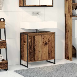 Cabinet de salle de bain avec porte Bois Ancien 60 x 30 x 60 cm 630929630929
