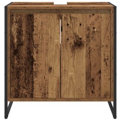 Cabinet de salle de bain avec porte Bois Ancien 60 x 30 x 60 cm 630929630929