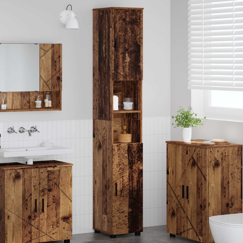 Cabinet de salle de bain Bois Ancien 30 x 35 x 192 cm 630930630930