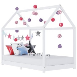 Cadre de lit d'enfant Blanc Bois de pin massif 90 x 200 cm 630932630932