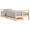 Cadre de lit pour enfants gris 80x200 cm bois de pin massif 630933630933