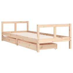 Cadre de lit pour enfants gris 80x200 cm bois de pin massif 630933630933