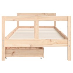 Cadre de lit pour enfants gris 80x200 cm bois de pin massif 630933630933