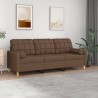 Canapé 3 places avec oreillers décoratifs marron 180 cm tissu 630934630934