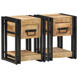 Cabinet de chevet 2 pcs 30 x 30 x 40 cm Bois de mangue massif 630935630935