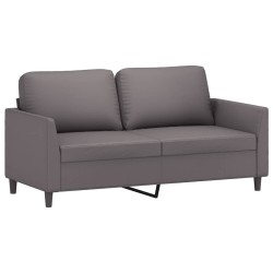 Canapé à 2 places Gris 140 cm Similicuir 630936630936