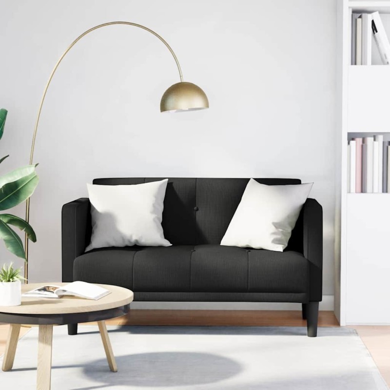 Canapé deux places noir 111 cm en tissu 630940630940