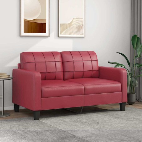 Canapé à 2 places Rouge bordeaux 140 cm Similicuir 630941630941
