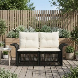 Canapé de jardin 2-Nombre de places Noir polyrotin 630944630944
