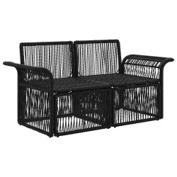 Canapé de jardin 2-Nombre de places Noir polyrotin 630944630944