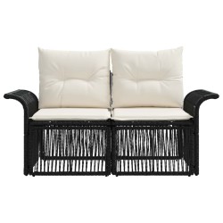 Canapé de jardin 2-Nombre de places Noir polyrotin 630944630944