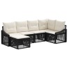 Ensemble de canapé de jardin 6 pcs Noir polyrotin 630948630948