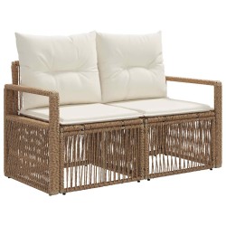 Ensemble de canapé de jardin 7 pcs Beige polyrotin 630950630950