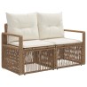 Ensemble de canapé de jardin 7 pcs Beige polyrotin 630950630950
