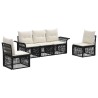Ensemble de canapé de jardin 5 pcs Noir polyrotin 630952630952