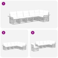 Ensemble de canapé de jardin 6 pcs Noir polyrotin 630955630955