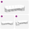 Ensemble de canapé de jardin 6 pcs Noir polyrotin 630955630955