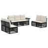 Ensemble de canapé de jardin 7 pcs Noir polyrotin 630957630957