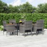 Ensemble à manger de jardin coussins 7pcs Gris et noir 630960630960