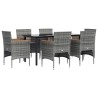 Ensemble à manger de jardin coussins 7pcs Gris et noir 630960630960