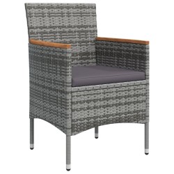 Ensemble à manger de jardin coussins 7pcs Gris et noir 630960630960