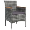 Ensemble à manger de jardin coussins 7pcs Gris et noir 630960630960