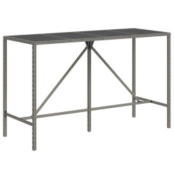 Ensemble de bar jardin 9 pcs gris poly rotin/bois massif acacia 630963630963