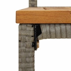 Ensemble de bar jardin 9 pcs gris poly rotin/bois massif acacia 630963630963