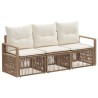 Ensemble de canapé de jardin 3 pcs Beige polyrotin 630965630965