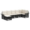 Ensemble de canapé de jardin 7 pcs Noir polyrotin 630967630967