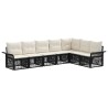 Ensemble de canapé de jardin 7 pcs Noir polyrotin 630968630968