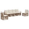 Ensemble de canapé de jardin 6 pcs Beige polyrotin 630979630979