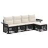 Ensemble de canapé de jardin 5 pcs Noir polyrotin 630981630981