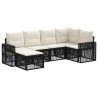 Ensemble de canapé de jardin 6 pcs Noir et blanc crème 630982630982