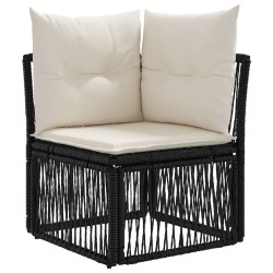 Ensemble de canapé de jardin 6 pcs Noir et blanc crème 630982630982