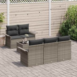 Ensemble de canapé de jardin 6 pcs Gris 55 x 55 x 37 cm 630984630984
