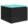 Ensemble de canapé de jardin 6 pcs avec coussins noir résine tressée 630986630986