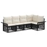 Ensemble de canapé de jardin 5 pcs Noir polyrotin 630987630987