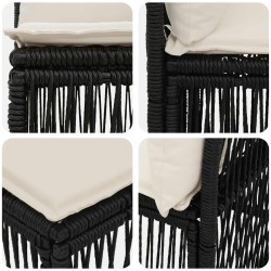 Ensemble de canapé de jardin 5 pcs Noir polyrotin 630988630988