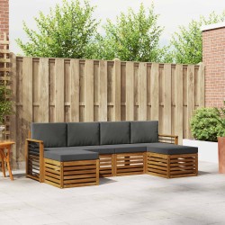 Ensembles de canapés avec coussin 6 pcs Naturel et Anthracite 630993630993