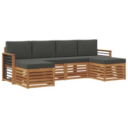 Ensembles de canapés avec coussin 6 pcs Naturel et Anthracite 630993630993