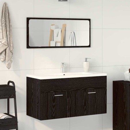 Ensemble de mobilier de salle de bain 2 pcs Chêne noir 630996630996