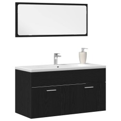 Ensemble de mobilier de salle de bain 2 pcs Chêne noir 630996630996
